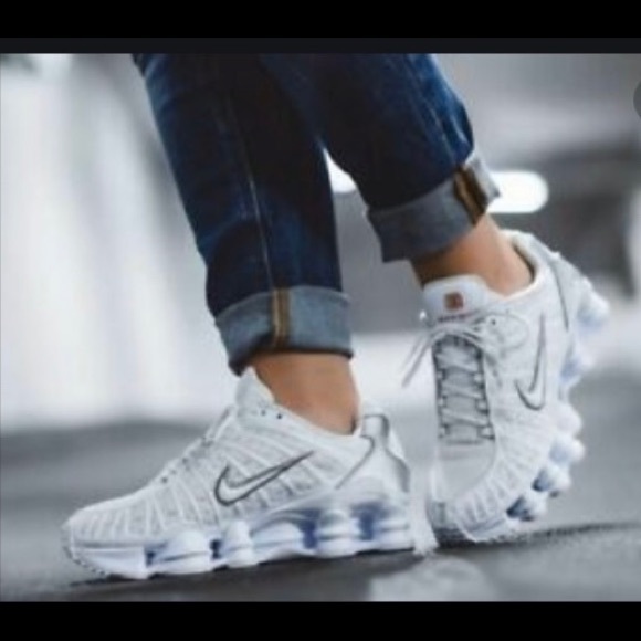 nike shox tl white on feet